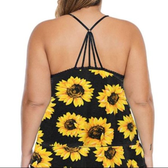 Intimates & Sleepwear New Plus Size Sunflower Pajamas Cami Shorts Set